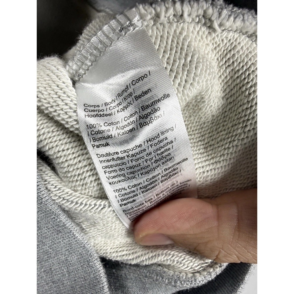 Lacoste Hoodie Men's Large Gray Signature Cotton Fleece Sweatshirt Thermal Hood - Picture 4 of 7